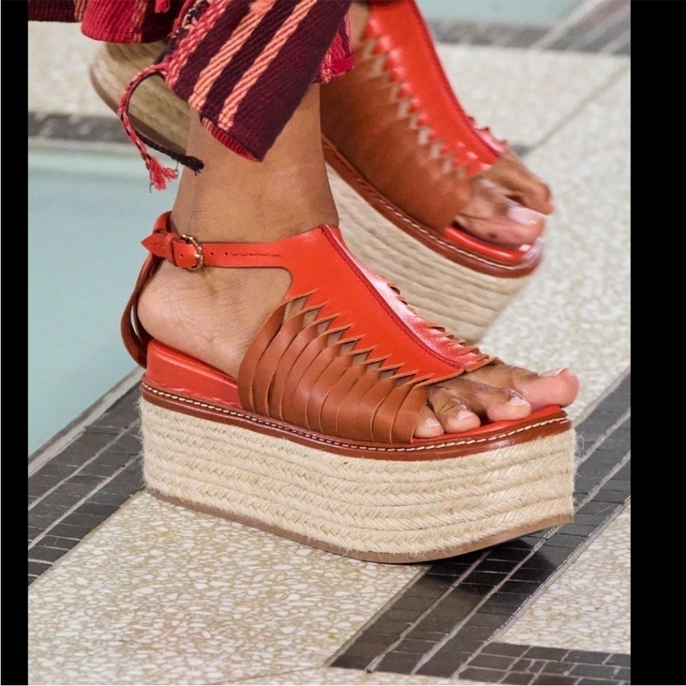 Ulla Johnson Valencia Twisted Contrast Flatforms Size 38